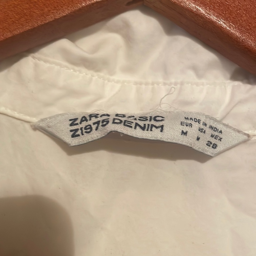 White Zara long shirt with pockets